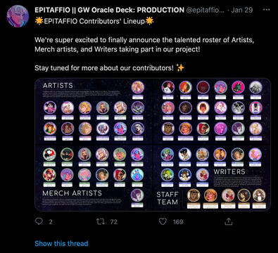 Full contributor list layout for Twitter